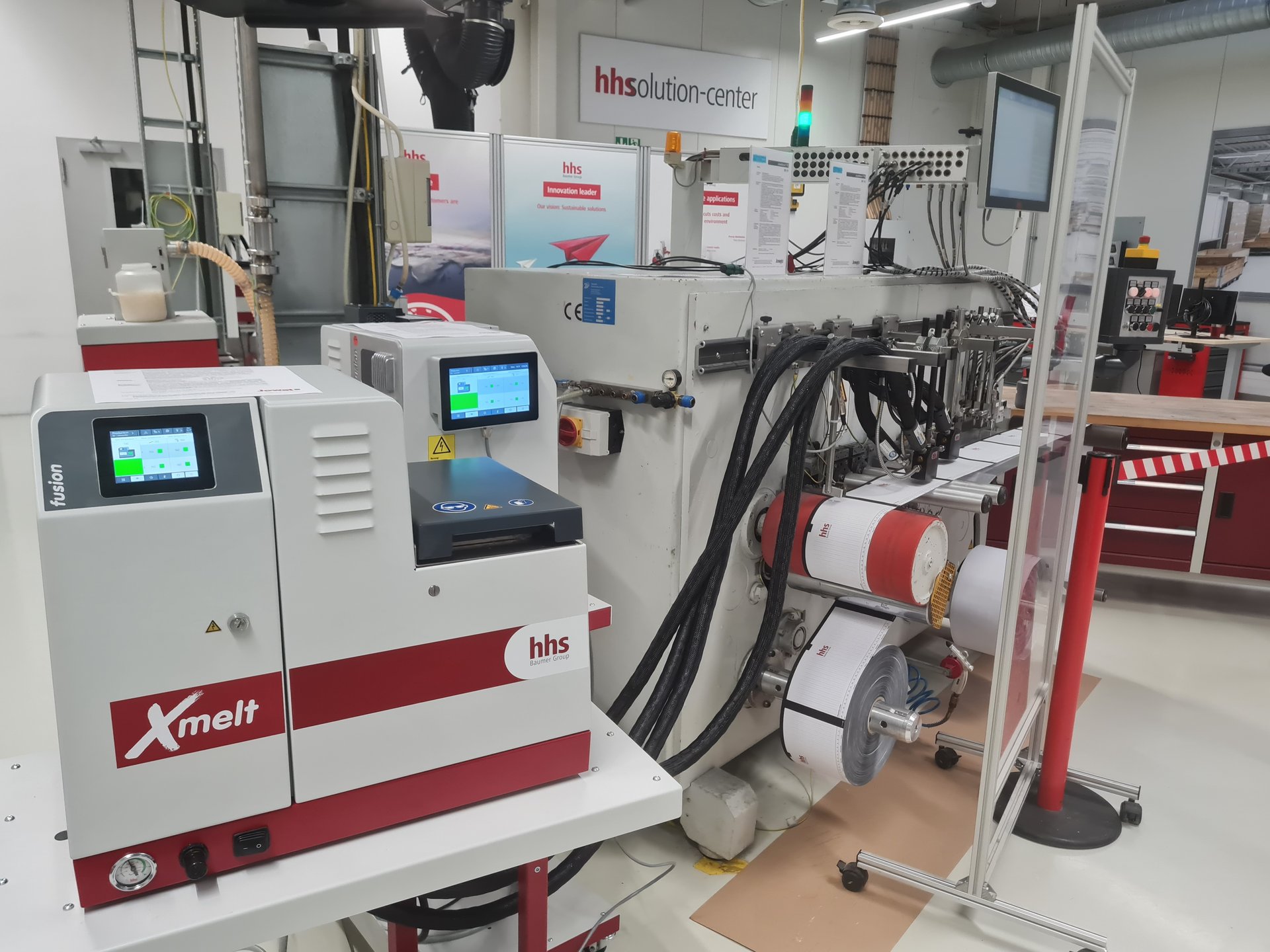 Setup of the live demonstration with Xmelt fusion , PXH 1000 and DF hoses