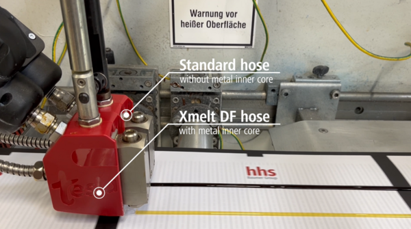 Xmelt DF hose compared to standard hose Xmelt DF hose compared to standard hose